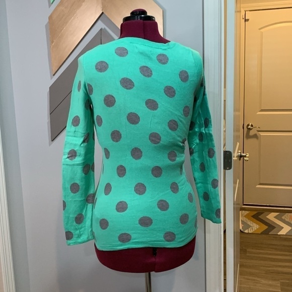Old Navy mint and gray polkadot sweater size medium - Picture 3 of 8